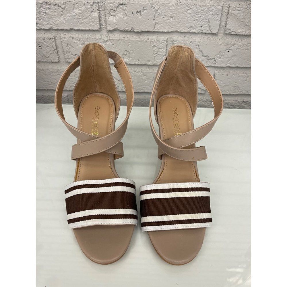 Eva Mendes New York & Co. Nude / Brown Ribbon Heels Size 7 - Picture 3 of 7